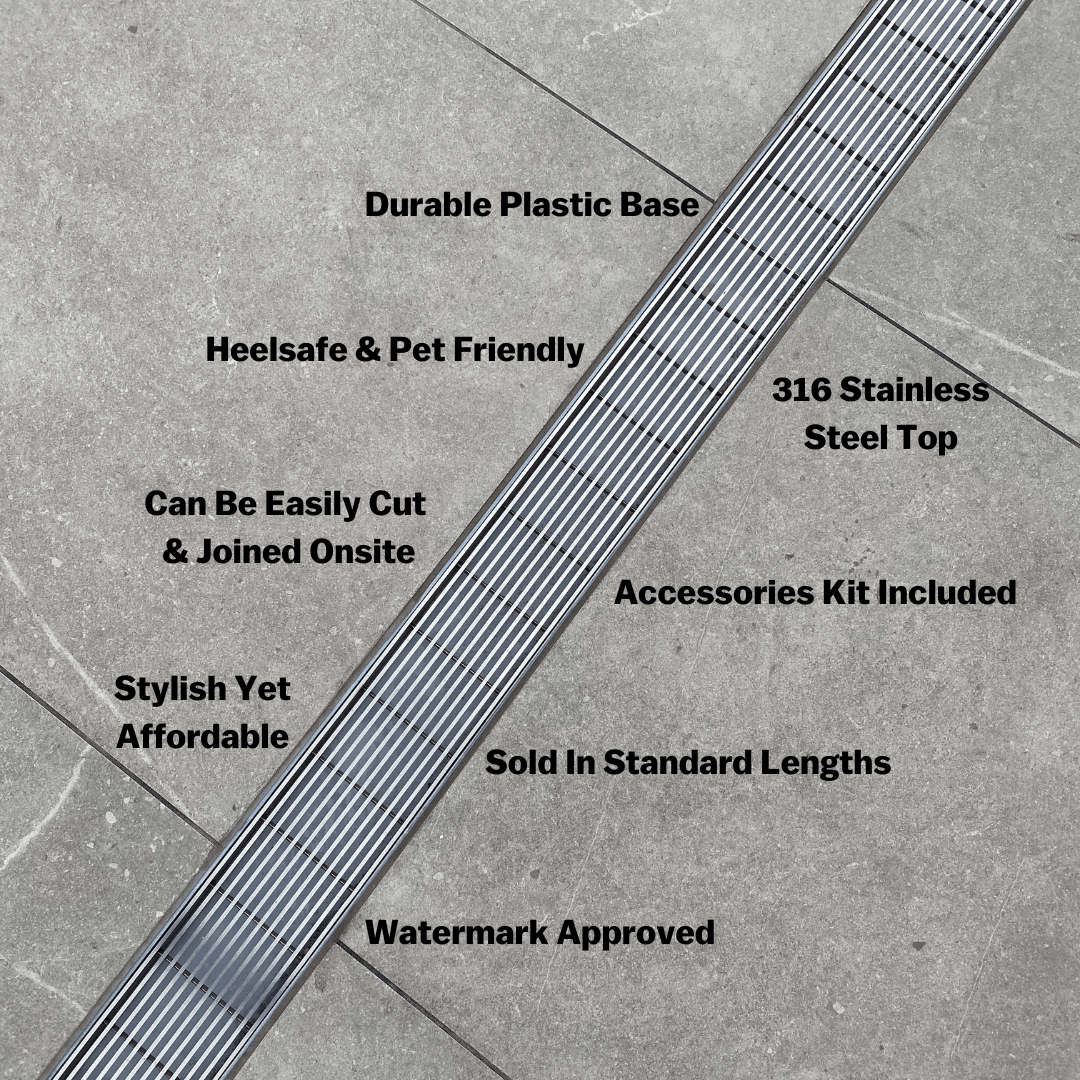 PLASTIC STRIP DRAIN KIT + SS HEELGUARD GRATE - Network Steel