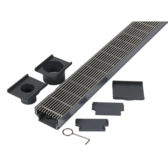PLASTIC STRIP DRAIN KIT + SS HEELGUARD GRATE - Network Steel